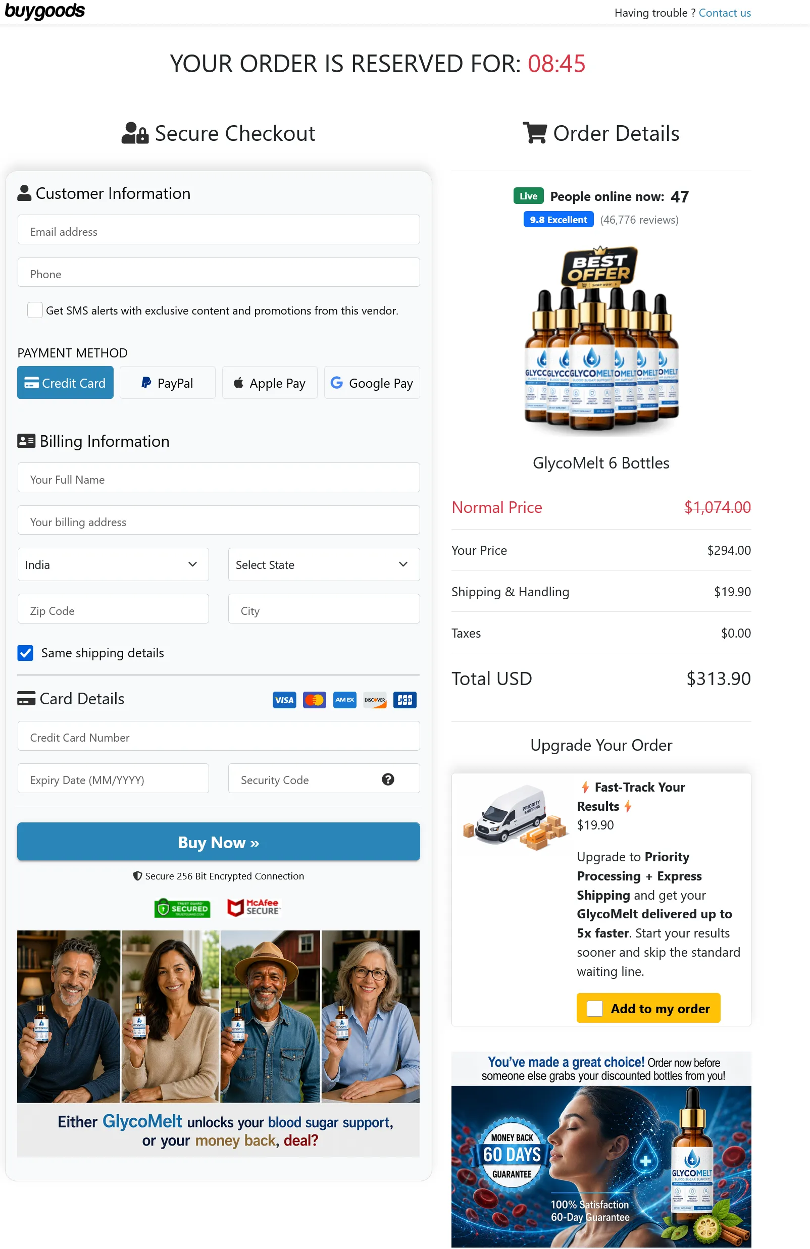 GlycoMelt official secure checkout page